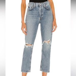 AGOLDE Riley High Rise Straight Crop in Escalate